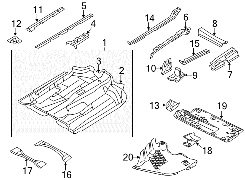 2010 Volkswagen Jetta Floor & Rails Diagram 2