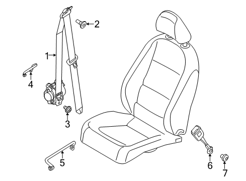 2018 Volkswagen Beetle Seat Belt - Body Diagram 2