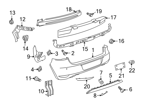 2011 Volkswagen Golf Bumper & Components - Rear Diagram