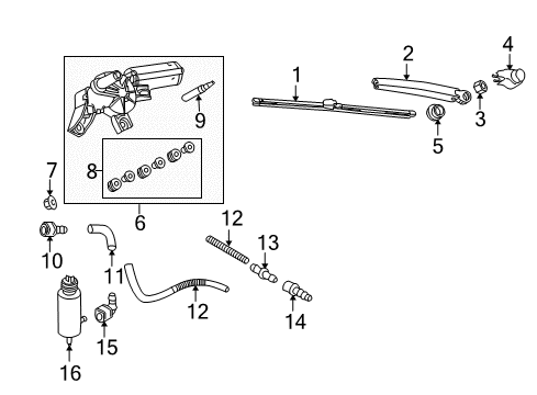 2009 Volkswagen Jetta Wiper & Washer Components Diagram 2