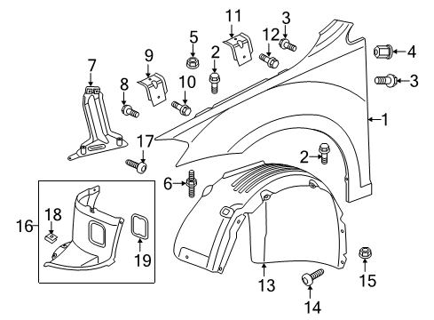 2018 Volkswagen GTI Fender & Components Diagram