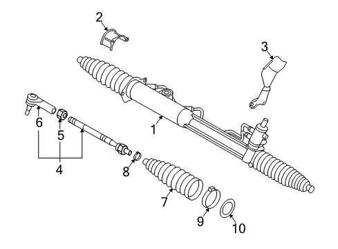 2005 Volkswagen Touareg Steering Gear & Linkage Diagram 2