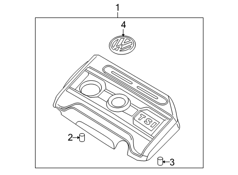 2017 Volkswagen Tiguan Engine Appearance Cover Diagram