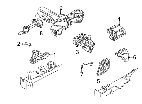2001 Volkswagen Beetle Engine & Trans Mounting Diagram 2