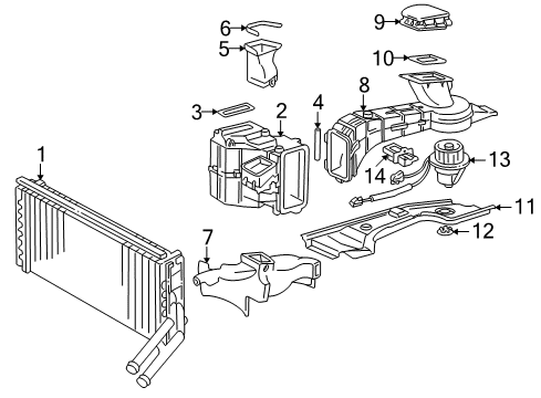 2001 Volkswagen Cabrio Heater Components Diagram