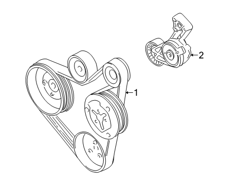 2000 Volkswagen Golf Belts & Pulleys - Belts Diagram 3