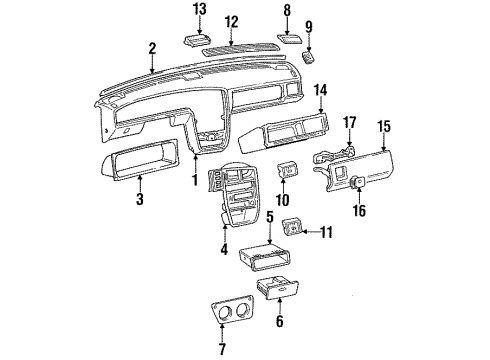 1992 Volkswagen Corrado Instrument Panel Diagram