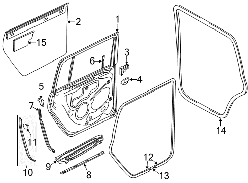 2001 Volkswagen Golf Door & Components Diagram 6