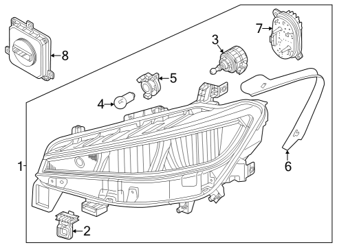 2025 Volkswagen ID.4 Headlamp Components Diagram 2