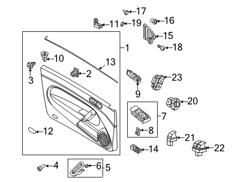 2018 Volkswagen Beetle Interior Trim - Door Diagram