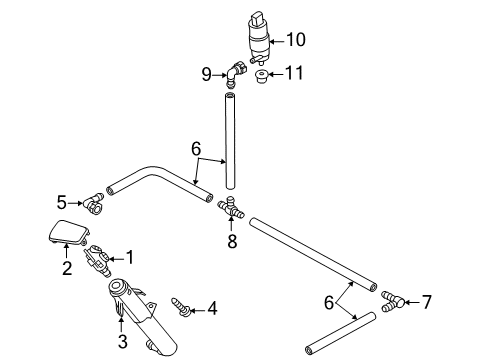 2012 Volkswagen Eos Wiper & Washer Components Diagram