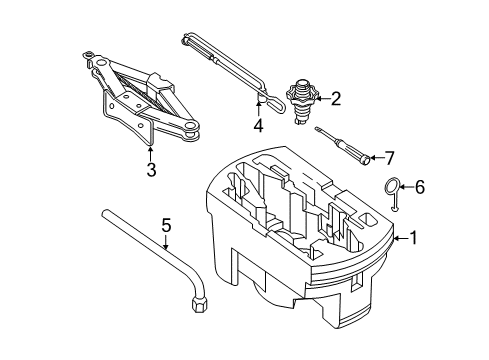 2012 Volkswagen Passat Jack & Components Diagram
