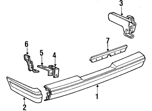 1988 Volkswagen Vanagon Bumper Assembly - Rear Diagram