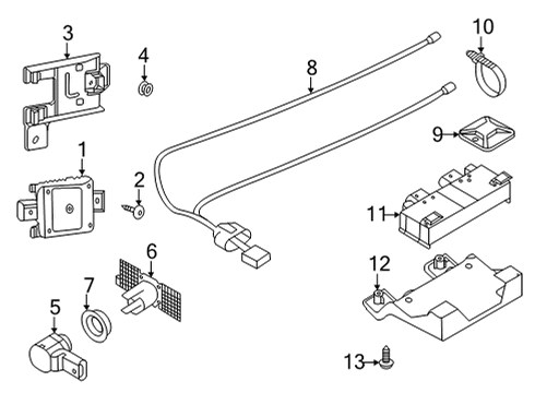 2022 Volkswagen Passat Electrical Components - Rear Bumper Diagram