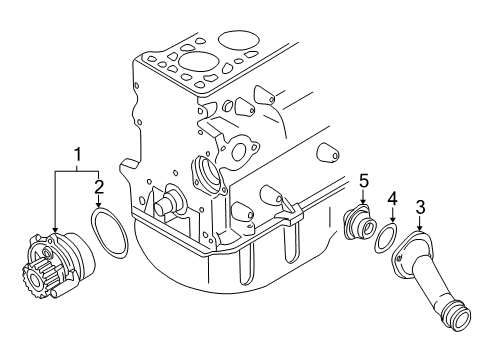 2001 Volkswagen Passat Water Pump - Belts Diagram 2
