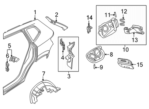 2025 Volkswagen Taos Quarter Panel & Components Diagram