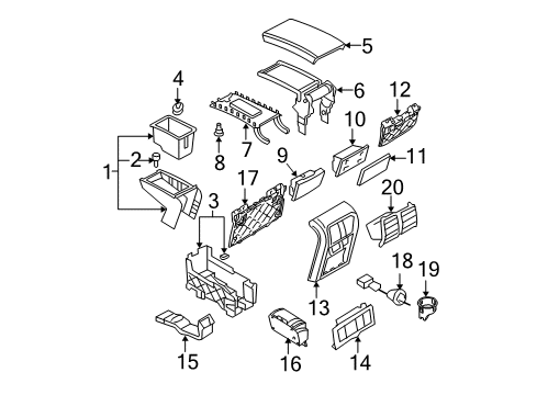 2007 Volkswagen Passat Center Console Diagram