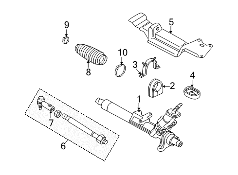 2006 Volkswagen Beetle Steering Gear & Linkage Diagram 2
