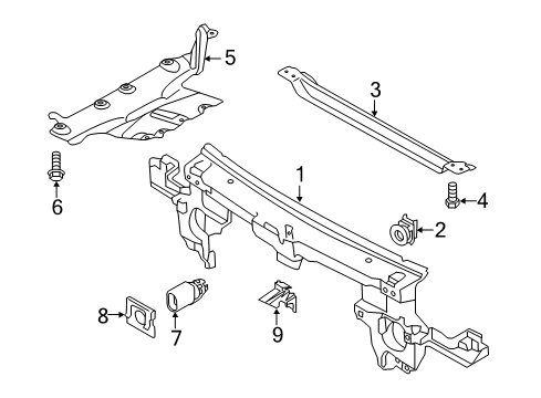 2011 Volkswagen Touareg Radiator Support Diagram
