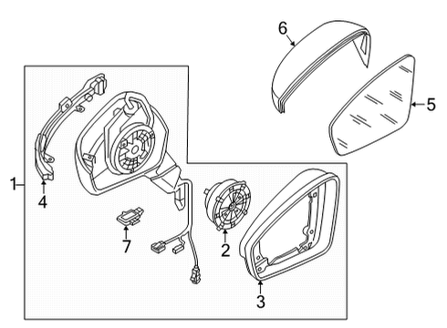 2025 Volkswagen Taos Outside Mirrors Diagram