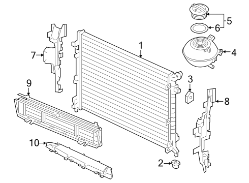 2020 Volkswagen Atlas Cross Sport Radiator & Components Diagram 2