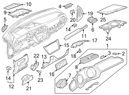 2023 Volkswagen Tiguan Instrument Panel Components