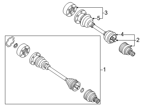 2001 Volkswagen Passat Drive Axles - Rear Diagram
