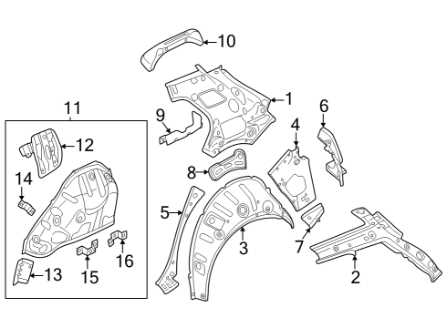 2025 Volkswagen GTI Inner Structure - Quarter Panel Diagram