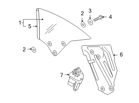 2008 Volkswagen Eos Glass & Hardware - Quarter Panel Diagram