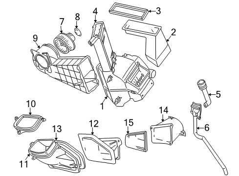 2001 Volkswagen EuroVan Blower Motor & Fan Diagram 3