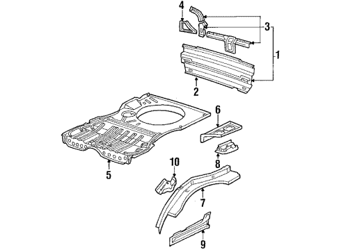 1991 Volkswagen Golf Rear Body Diagram