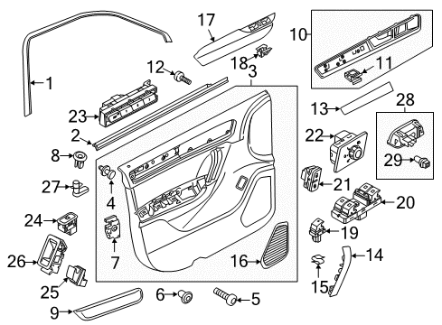 2016 Volkswagen Touareg Interior Trim - Front Door Diagram