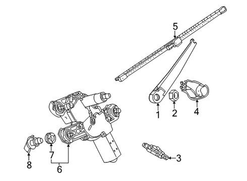 2024 Volkswagen ID.4 Rear Wiper Components Diagram