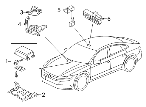 2021 Volkswagen Arteon Communication System Components Diagram