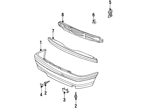 1993 Volkswagen Golf Bumper & Components - Rear Diagram