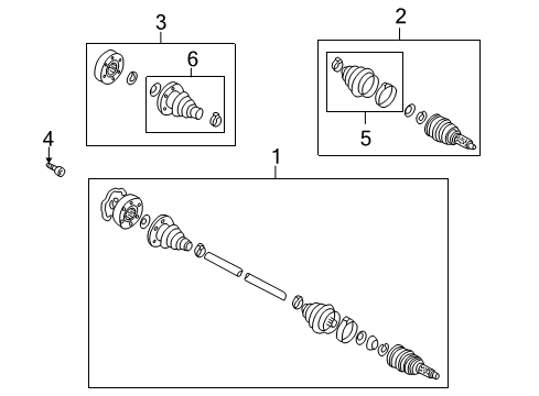 2000 Volkswagen Cabrio Axle Components - Front Diagram
