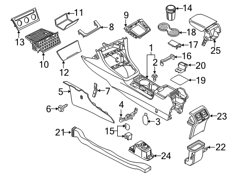 2015 Volkswagen Golf SportWagen Center Console Diagram 2