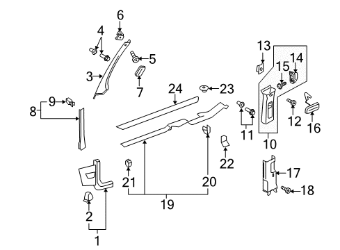 2012 Volkswagen GTI Interior Trim - Pillars Diagram 2