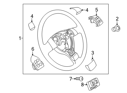 2017 Volkswagen Tiguan Steering Wheel & Trim Diagram
