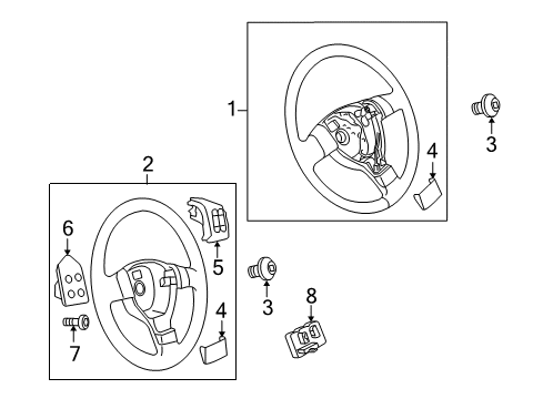 2011 Volkswagen Tiguan Steering Wheel & Trim Diagram 2