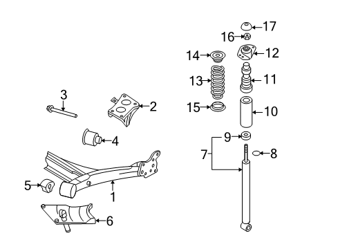 2009 Volkswagen Beetle Rear Suspension Components Diagram 3