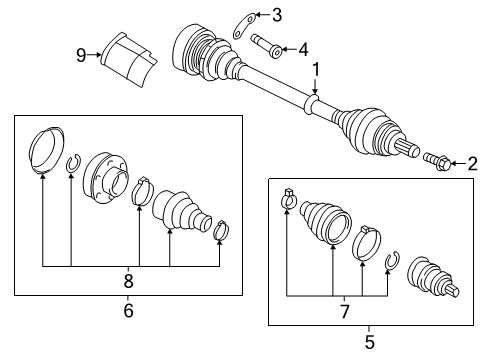 2019 Volkswagen Golf R Drive Axles - Front Diagram