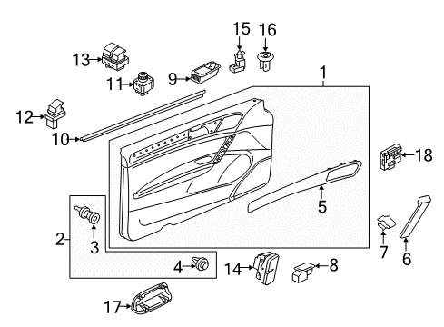 2015 Volkswagen Golf Interior Trim - Door Diagram