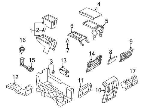 2013 Volkswagen CC Center Console Diagram