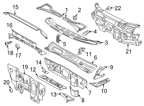 2015 Volkswagen Golf SportWagen Cowl Diagram