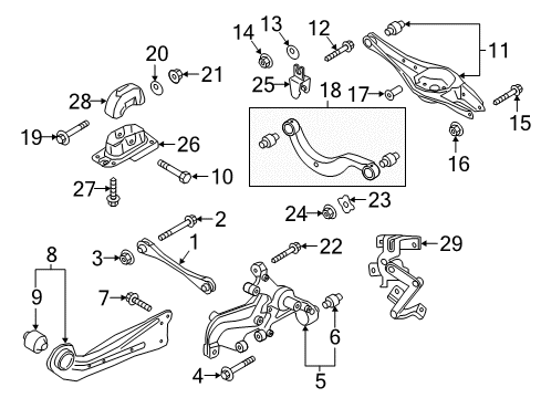 2015 Volkswagen e-Golf Rear Suspension Components Diagram 3
