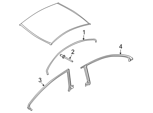 2014 Volkswagen CC Exterior Trim - Roof Diagram 2