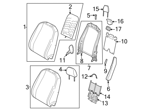 2025 Volkswagen GTI Front Seat Components Diagram 4