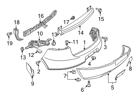 2008 Volkswagen Rabbit Bumper & Components - Rear Diagram
