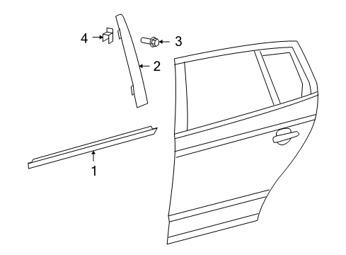 2013 Volkswagen Golf R Exterior Trim - Rear Door Diagram